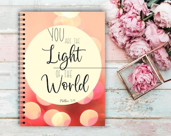 Bible Study Notebook, Prayer Journal for Women, Bible Study Journal, Gift for Christians, Bible Verse Journal, Matthew 5, Bible Study Notes