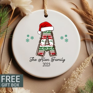 Letter Name Ornament Personalized 2023 Family Christmas Ornament, Personalized Family Name Christmas Ornament, Custom Family Ornament