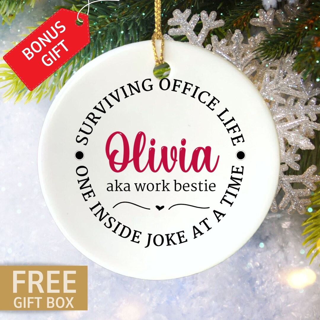 Work Goodie Custom Work Bestie Gift Ornament, Work Bestie Christmas Gift, Custom ...