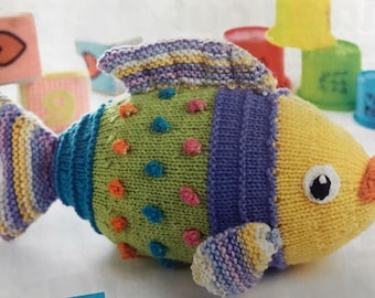 Textured Knitting pattern Fish DK knitting plush toy knitting pattern childrens toy childs mobile