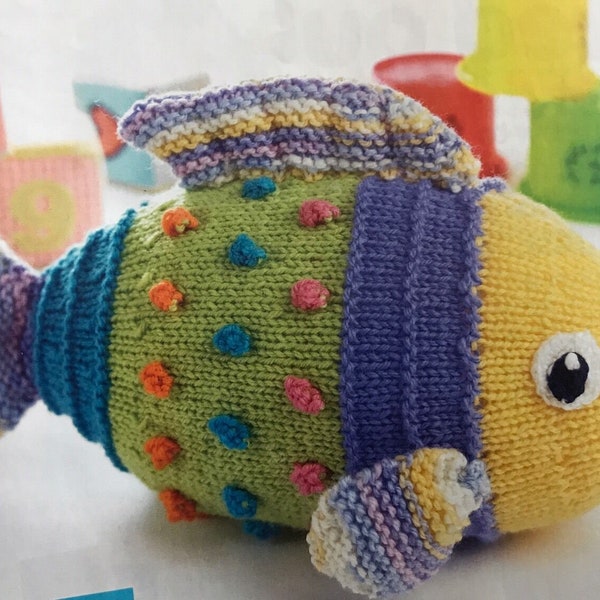 Textured Knitting pattern Fish DK knitting plush toy knitting pattern childrens toy childs mobile