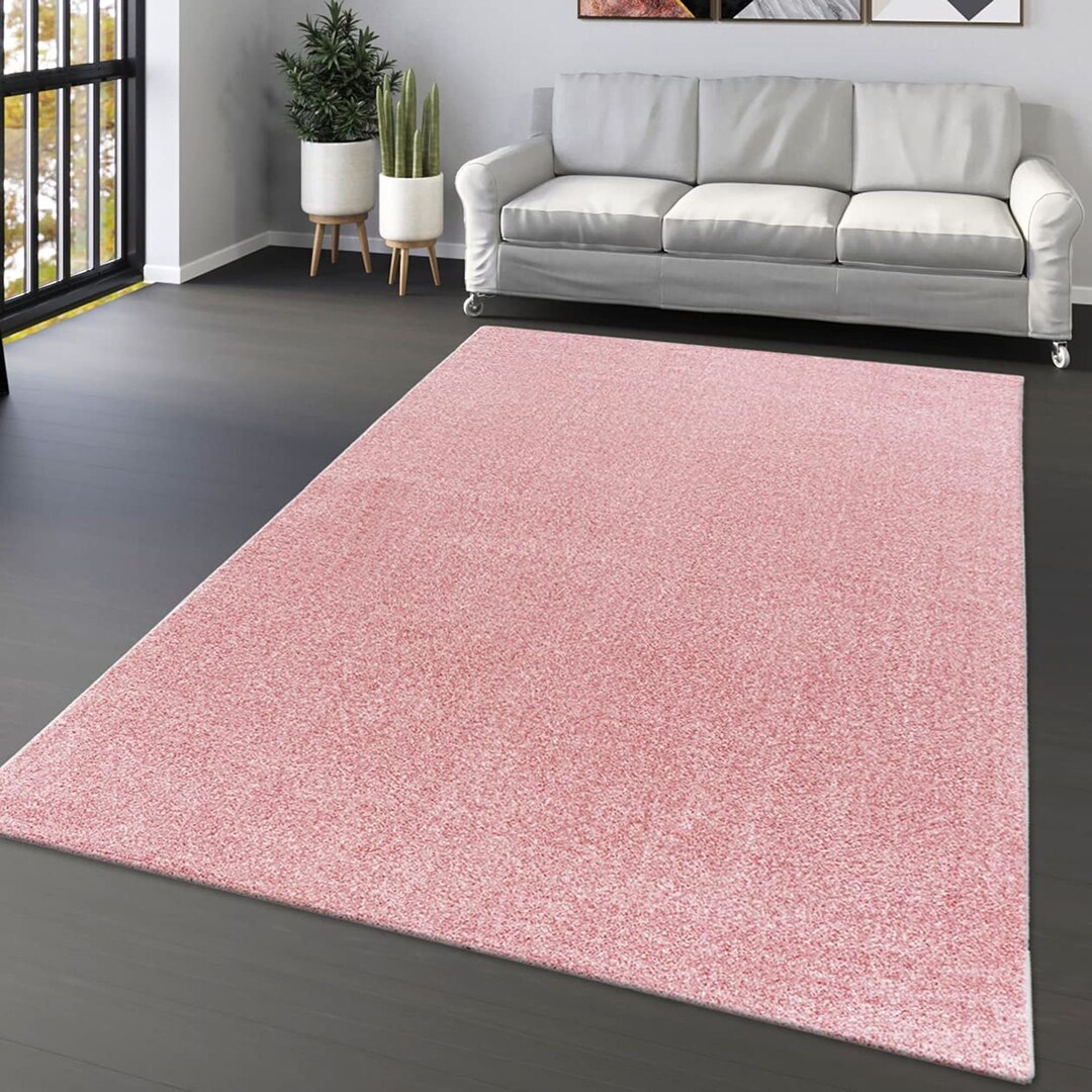 Solid Pink Rugs for Living Room Blush Pink Rug Carpet Soft Mat Etsy UK