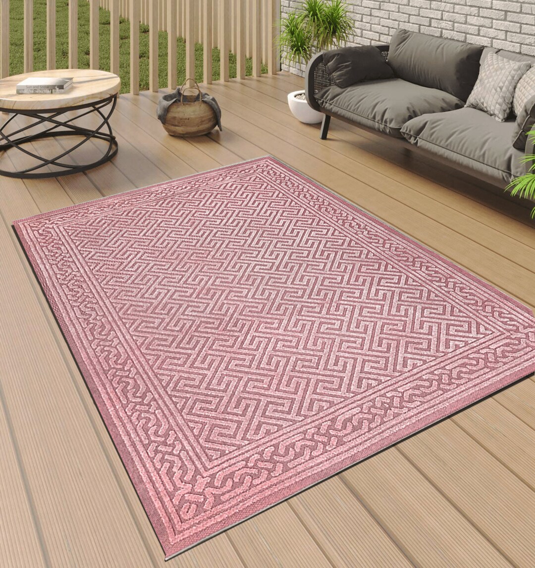 PINK OUTDOOR RUG Alfombras modernas para terrazas de jardín Etsy España
