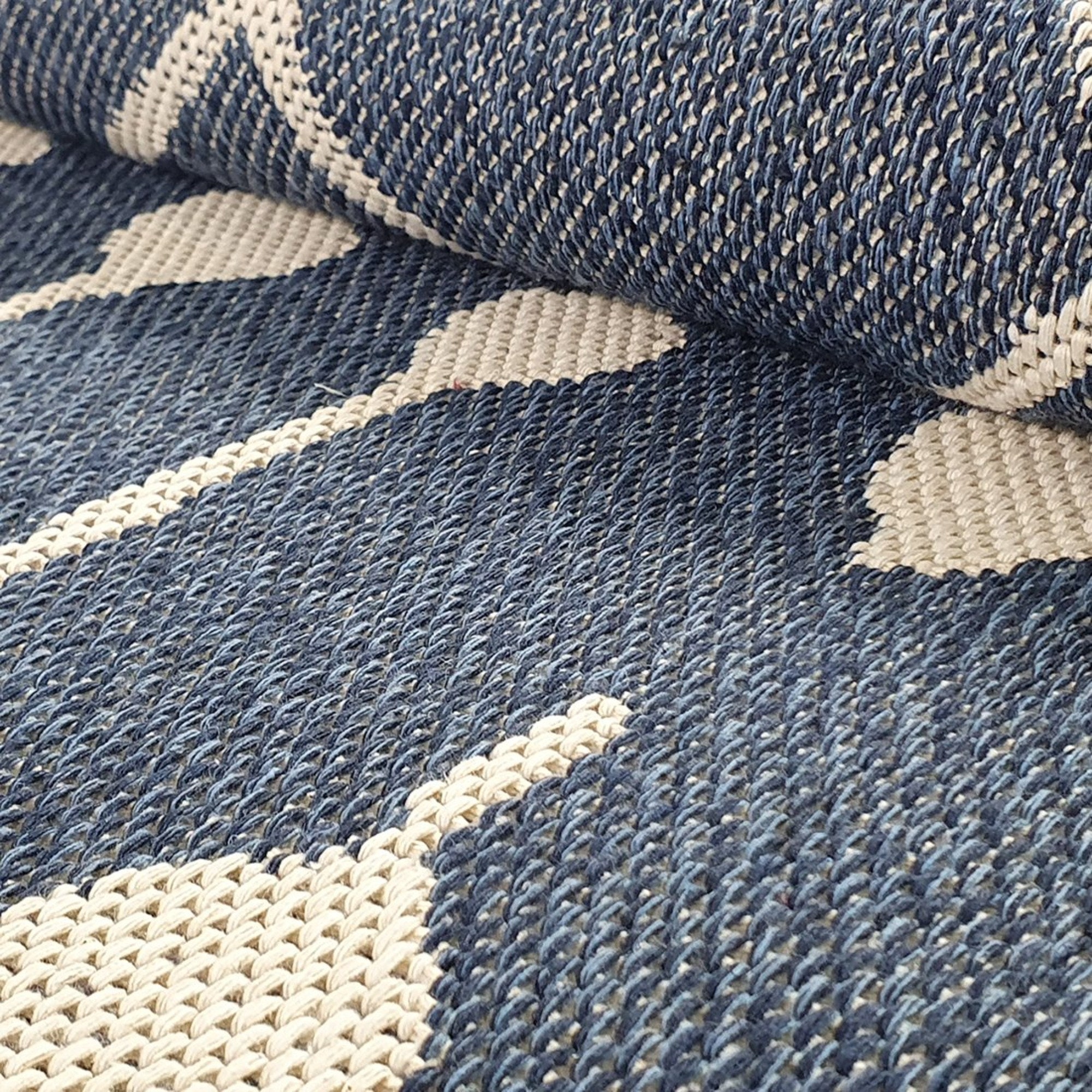 Berber Rug Cotton Navy Blue Rug for Living room Large Area Rug Etsy
