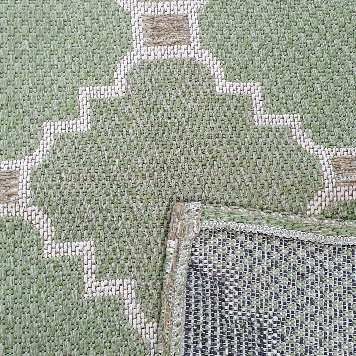 Living Room Rugs Sage Green Runner Rugs Green Made From Cotton Etsy UK