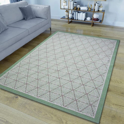 Living Room Rugs Sage Green Runner Rugs Green Made From Cotton Etsy UK