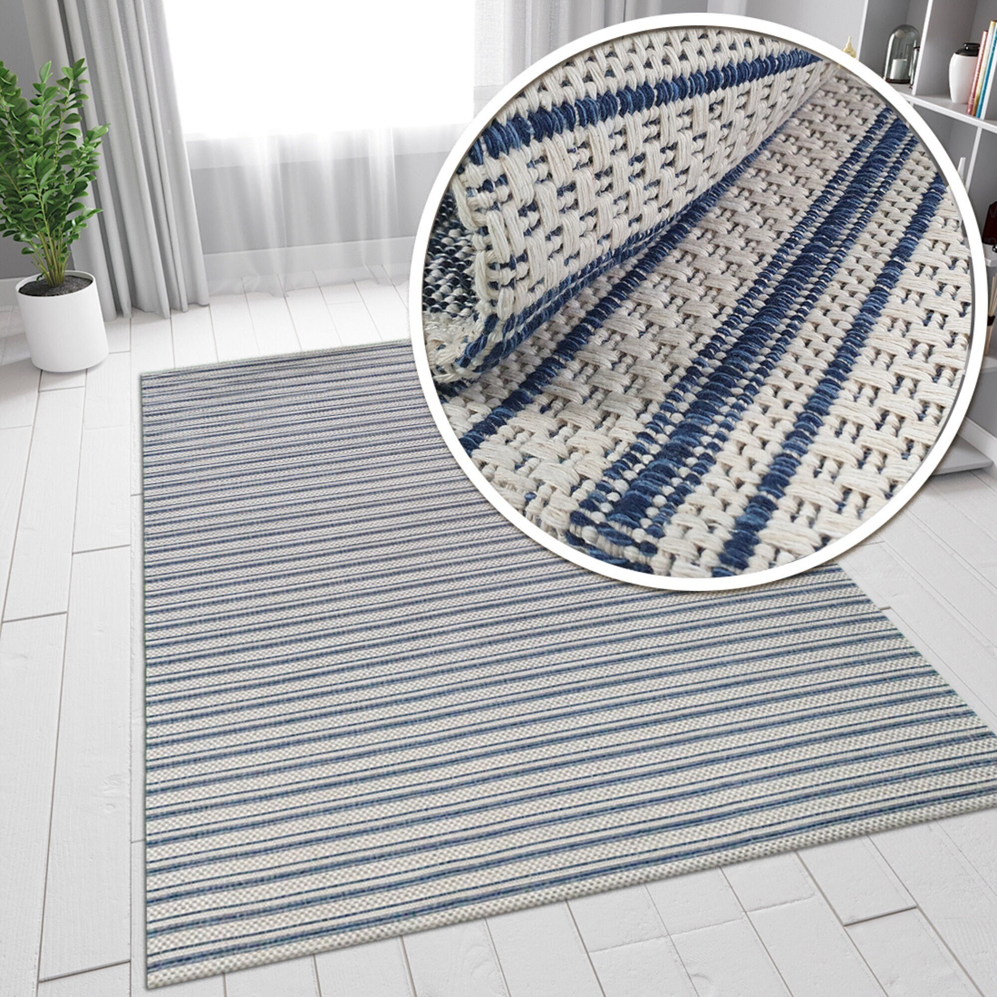 Coastal Blue Rug Area Rugs for Living Room Hallway Runner Etsy Nederland