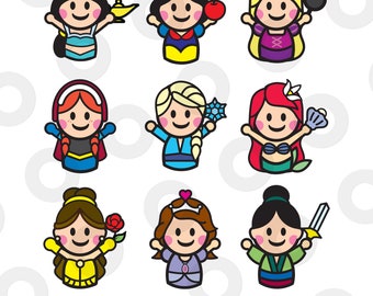 Cute Princess Clip art Set 1 instant download file