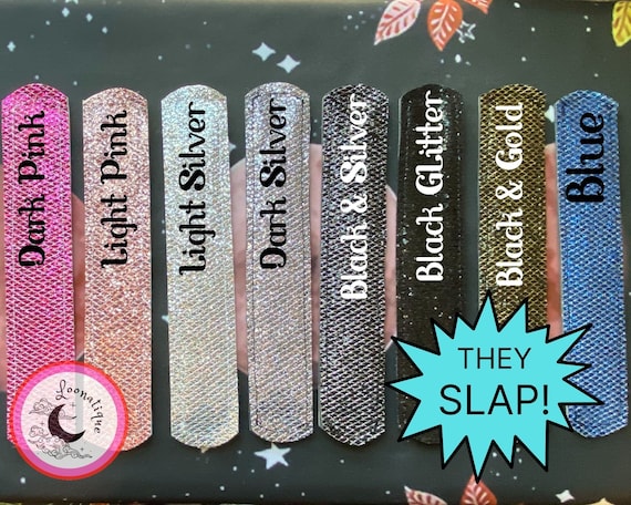 Sequin Glitter Cuff Faux Fake PU Vegan Leather Slap Bracelet