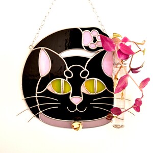Stained glass kitten for plant propagation