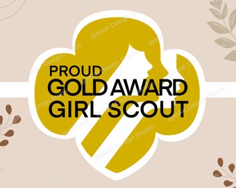 4" Trefoil Gold Award Girl Scout Sticker for Car, water bottle, laptop, Gold Award gifts