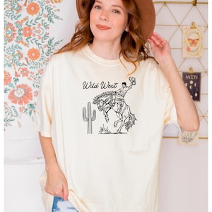 Comfort Colors Shirt Eco-Friendly T-Shirt Gift For Friend Western Tee Casual Tee Country Girl Wild West Vintage Shirt Retro Western T-shirt