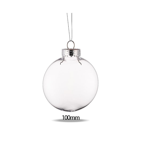 Clear Plastic Disc Fillable Ornament 100mm, 24 pack