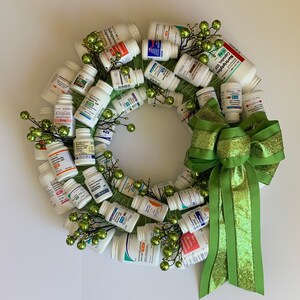 Pharmacy wreath | healthcare decoration | essential worker | pharmacy gift | handmade | eco-friendly | repurposed rx art