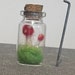 Adorable Micro Needle Felted Fairy Toadstools in a bottle