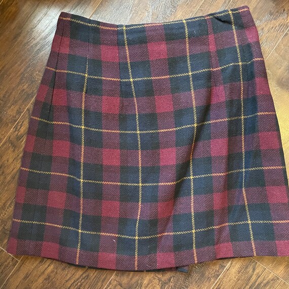 Vintage 35th and 10th Plaid Wool Blend Skirt - image 5