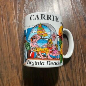 Vintage Souvenir Mug Virginia Beach Carrie Personalized