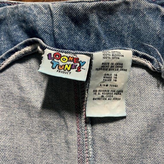 Short En Jean Vintage Looney Tunes Tweety - Taille Fille 12 - Occasion Très Bon état