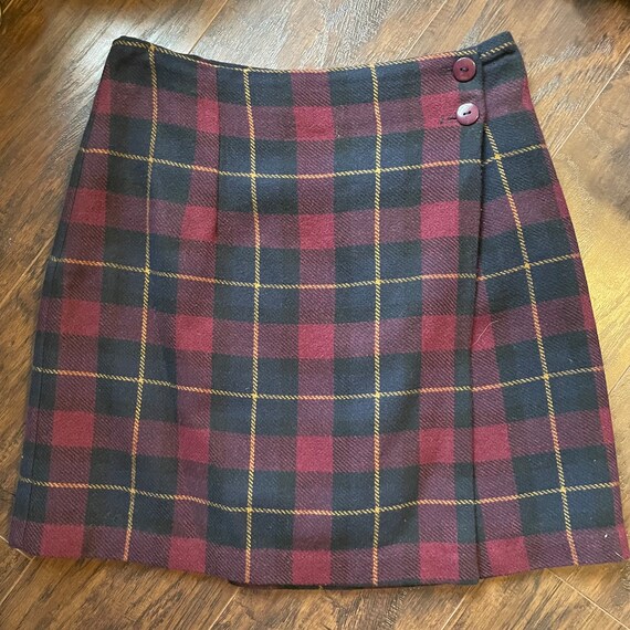 Vintage 35th and 10th Plaid Wool Blend Skirt - image 1