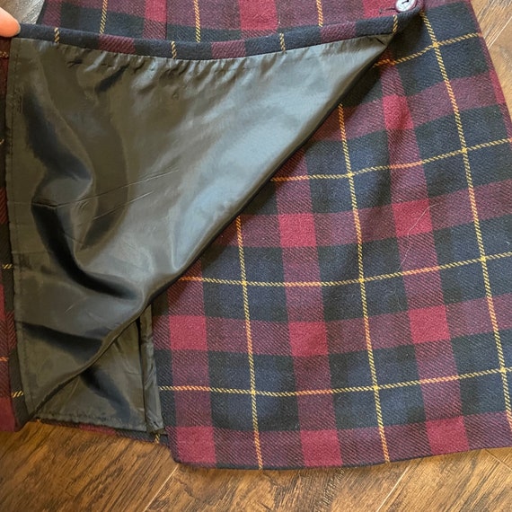 Vintage 35th and 10th Plaid Wool Blend Skirt - image 2