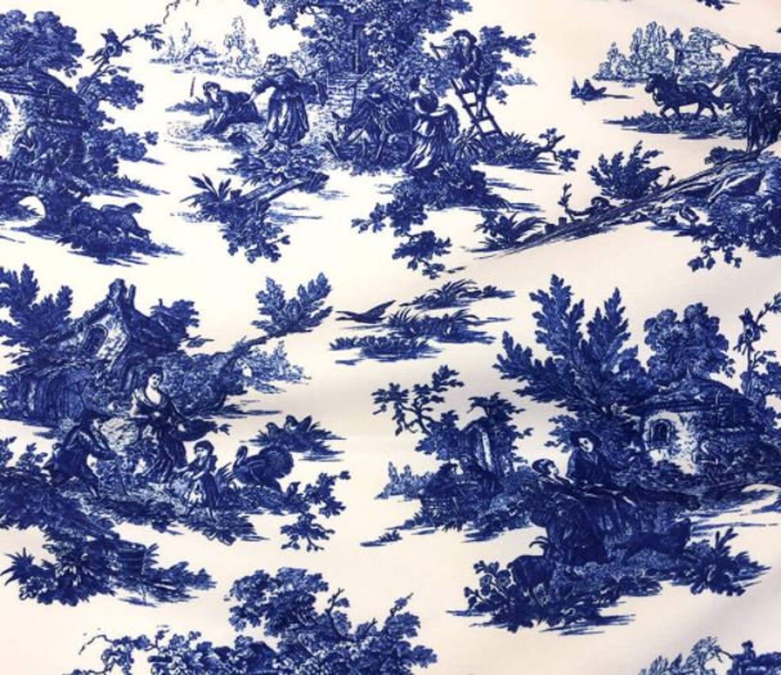 Blue White Upholstery Fabric Discount Fabric Pillow Fabric Etsy