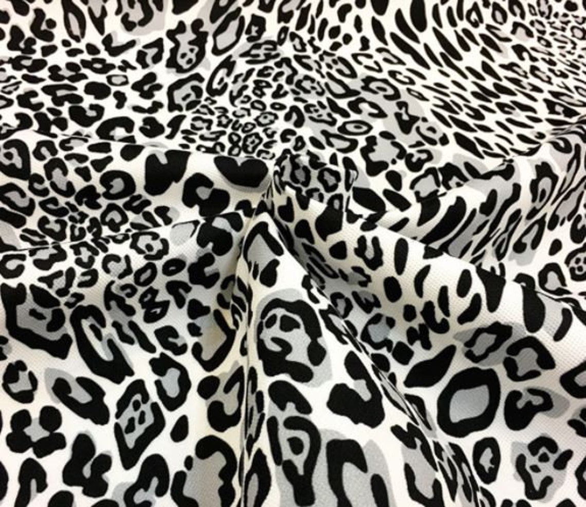 Leopard Upholstery Fabric Black White Fabric Pillow Fabric | Etsy