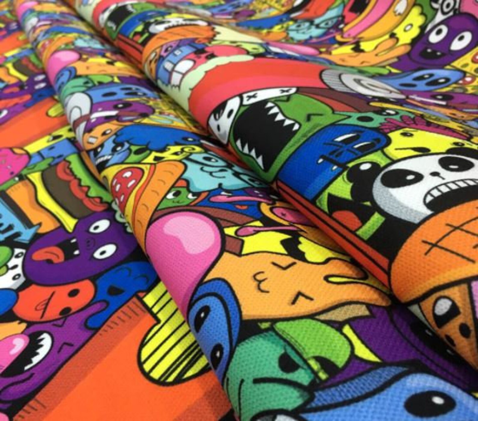 Pop Art Upholstery Fabric Fastfood Pattern Pillow Fabric Etsy UK