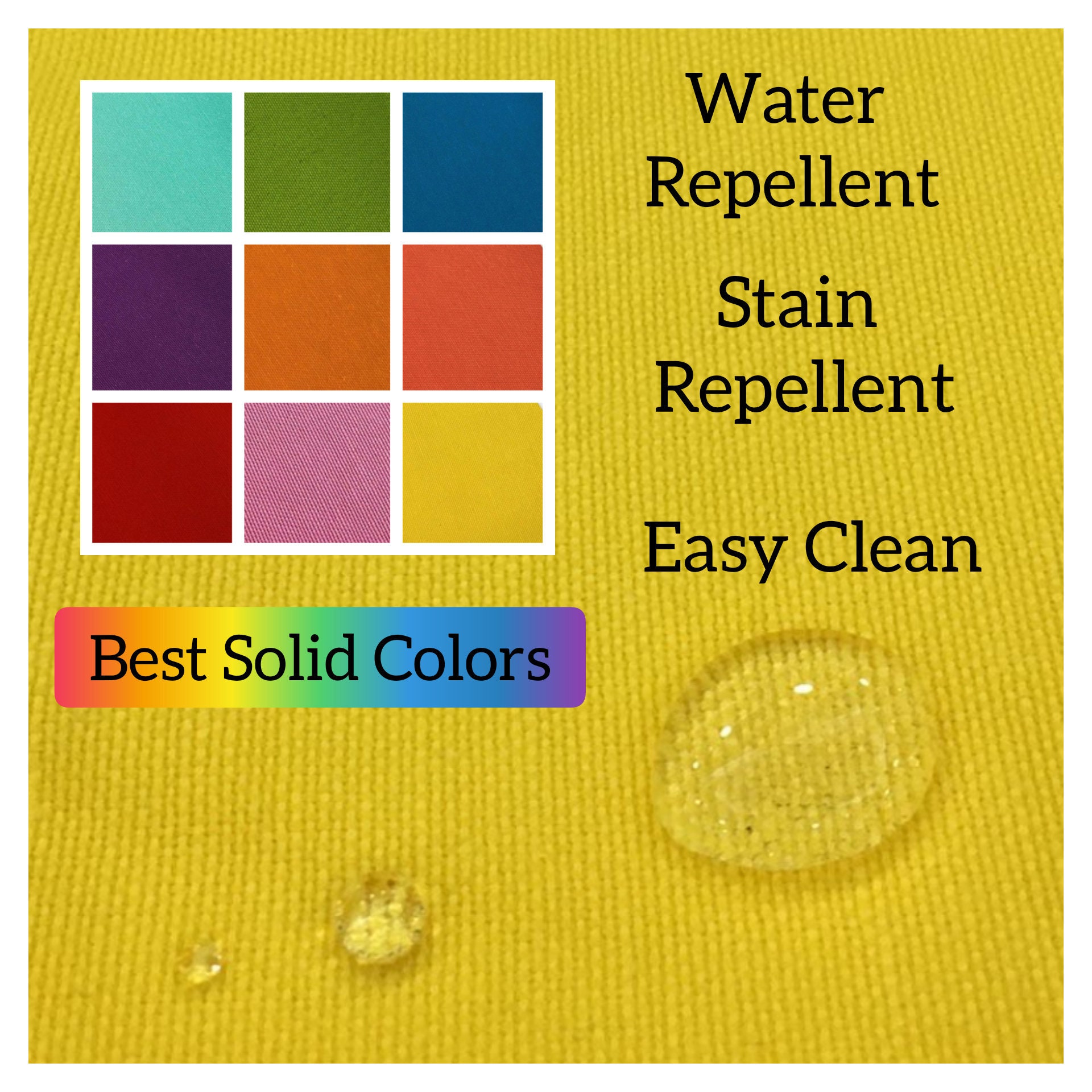 Water Repellent Fabric Canvas Fabric by the Yard Solid Duck Etsy