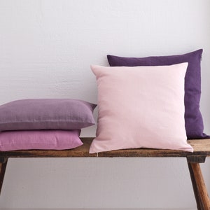 LINEN PILLOW COVER - Square Pillow Cover - Softened Pillow Case - Zipper Pillow Case - Stylish Pillow  Cover - Organic Pillow Case