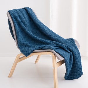 Linen Throw Blanket, Throw Blanket Cotton Linen blend Bedspread Coverlet