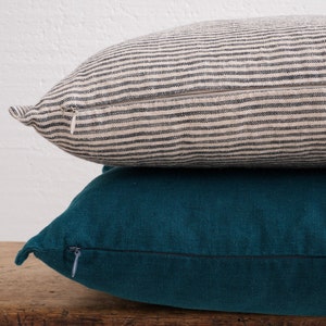 LINEN PILLOW COVER - Square Pillow Cover - Softened Pillow Case - Zipper Pillow Case - Stylish Pillow  Cover - Organic Pillow Case