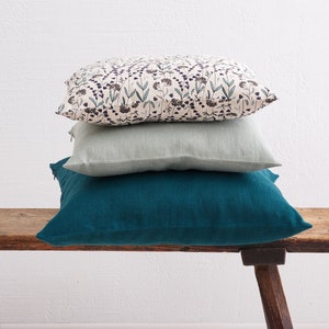 LINEN PILLOW COVER - Square Pillow Cover - Softened Pillow Case - Zipper Pillow Case - Stylish Pillow  Cover - Organic Pillow Case