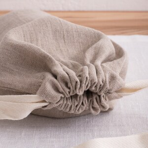 Linen Bread Bag, Reusable Linen Bag, Zero Waste Linen Bread Bag, Storage Linen Bags