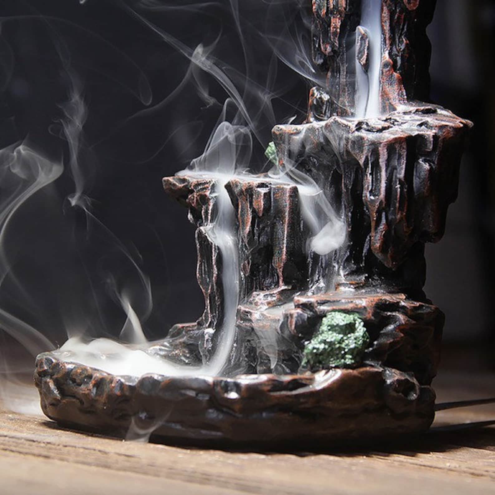 Serene Waterfall Incense Burner Ceramic Smoke Waterfall Etsy