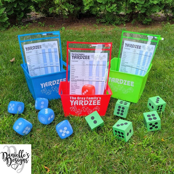 Personalized Yardzee Yard/Lawn Game - Mix and Match Colors - Two Dice Styles Available!