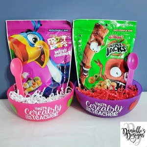 Personalized Teacher Cereal Bowl Gift Set - Cerealsly the Best