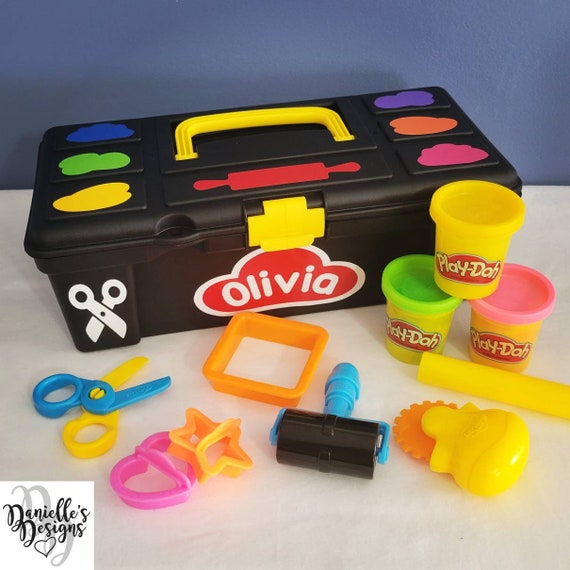 Personalized Play-doh Inspired Tool Box Storage/bin/container/case Travel 