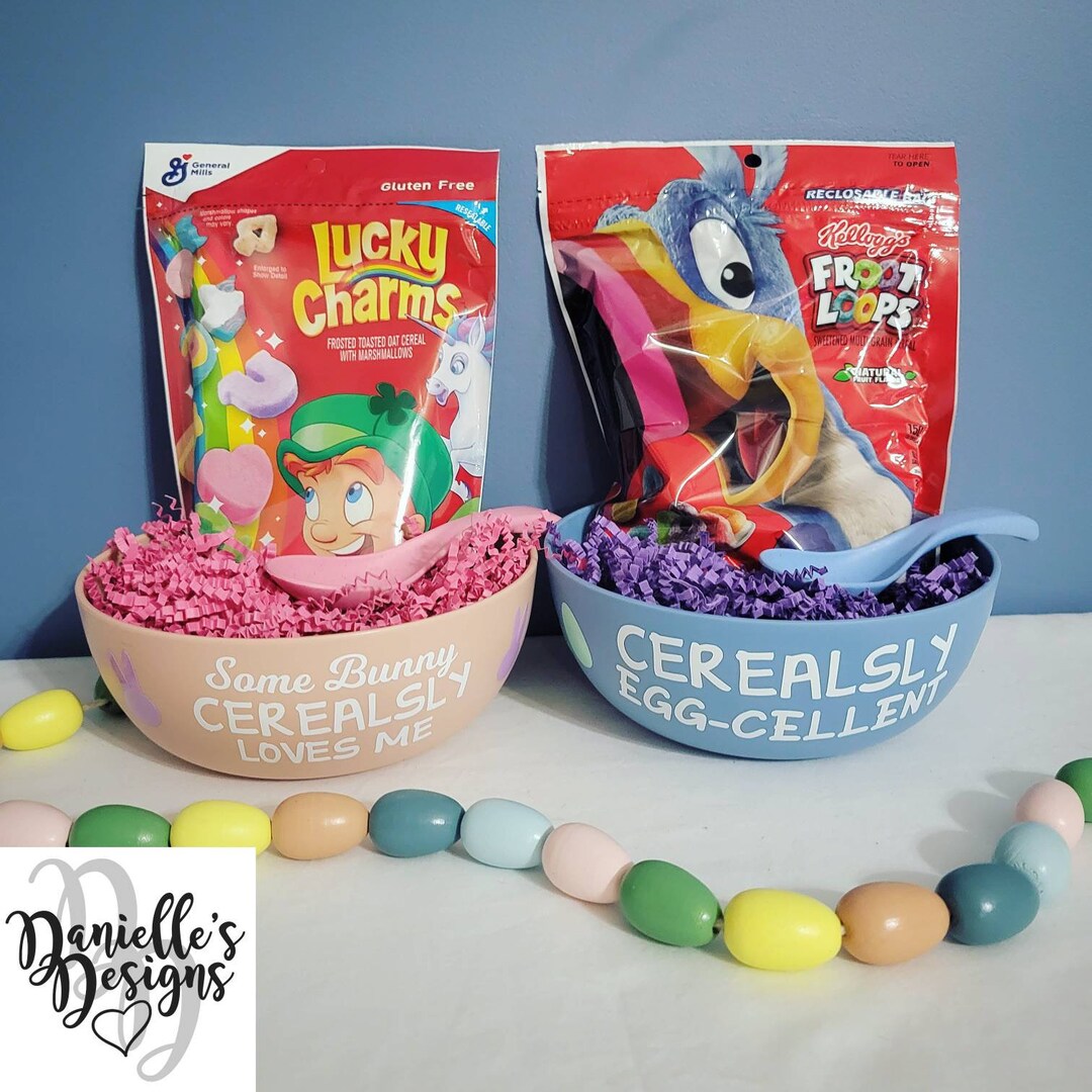 Personalized Easter Cereal Bowl Gift Sets Some Bunny Etsy