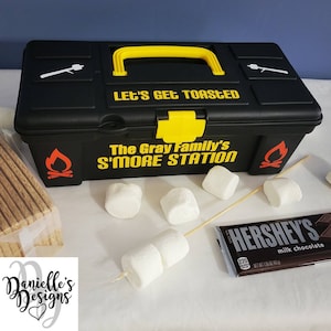 Personalized Family S&#39;more Station/Smore Kit Box Storage/Bin/Container/Case