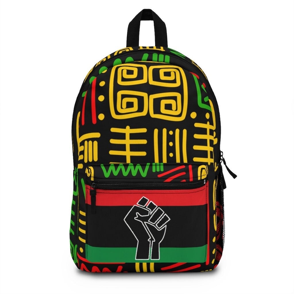 Black Pride Colorful Backpack, Cultural Backpack, African American Aesthetic Backpack, Afrocentric Waterproof Backpack