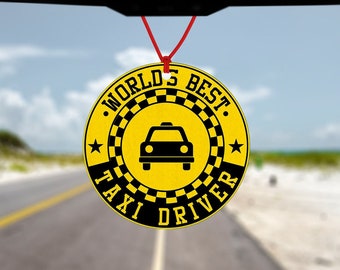 World's Best Taxi Driver Air Freshener -  Car Freshener -  Car Accessory - Fun Gift - Gift for Him - Gift for Her - Gifts for Dad