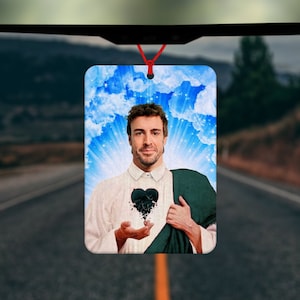 Saint Fernando Alonso Air Freshener - Car Air Freshener - Car Accessory - Formula 1 - Gifts for Him - Gifts for Her - Birthday Present Idea