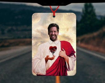 Saint Sebastian Vettel - Car Air Freshener - Car Accessory - Formula 1 - Christmas Gift - Gift for Him - Gift for Her - Secret Santa