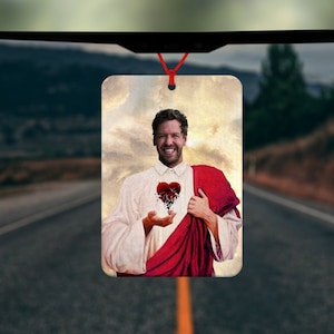Saint Sebastian Vettel - Odświeżacz powietrza do samochodu - Akcesoria samochodowe - Formuła 1 - Prezent świąteczny - Prezent dla niego - Prezent dla niej - Tajemniczy Mikołaj