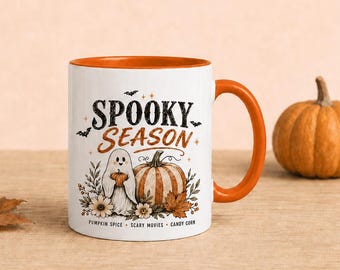 Spooky Season Ghost Mug | Pumpkin Spice Coffee Cup (11oz)