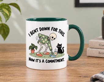 Funny Skeleton Coffee Mug | Getting Older Commitment Gift (11oz)