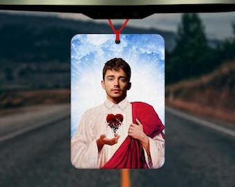Désodorisant Saint Charles Leclerc - Désodorisant pour voiture - Accessoire de voiture - Formule 1 - Ferrari F1 - Cadeaux pour lui - Cadeaux pour elle
