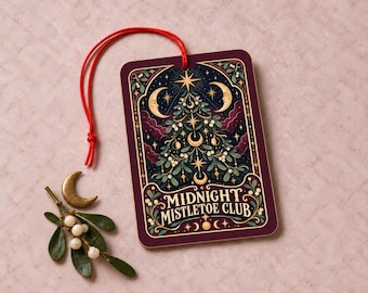 Celestial Christmas Car Air Freshener | Midnight Mistletoe Club | Whimsigoth Tree Design