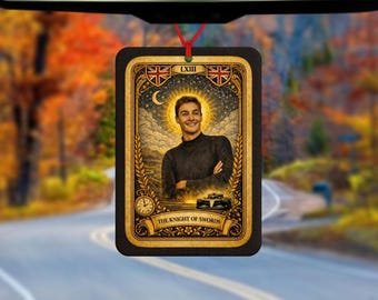 George Russell Knight of Swords Tarot Car Air Freshener – F1 Mercedes Fan Accessory