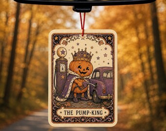 Pump-King Car Air Freshener, Funny Pumpkin Halloween Accessory (10 x 7 cm)